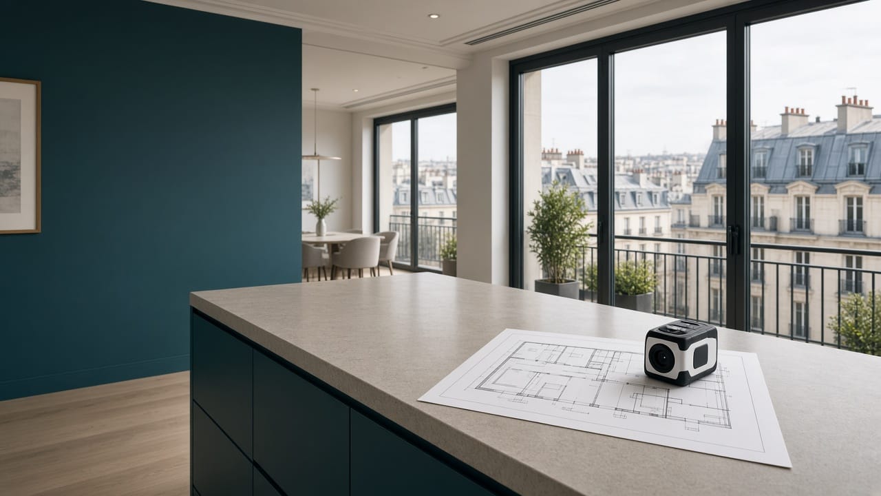 Mesurage loi Carrez dans un appartement moderne en copropriété
